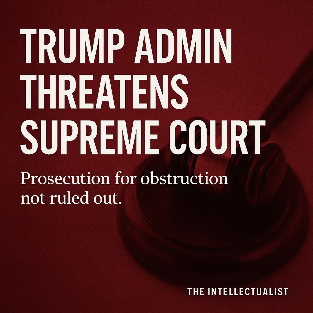 🚨White House press secretary Karoline Leavitt refuses to rule out prosecuting federal judges, including Supreme Court justices, for obstruction, triggering widespread alarm about unprecedented threats to judicial independence under the Trump administration.