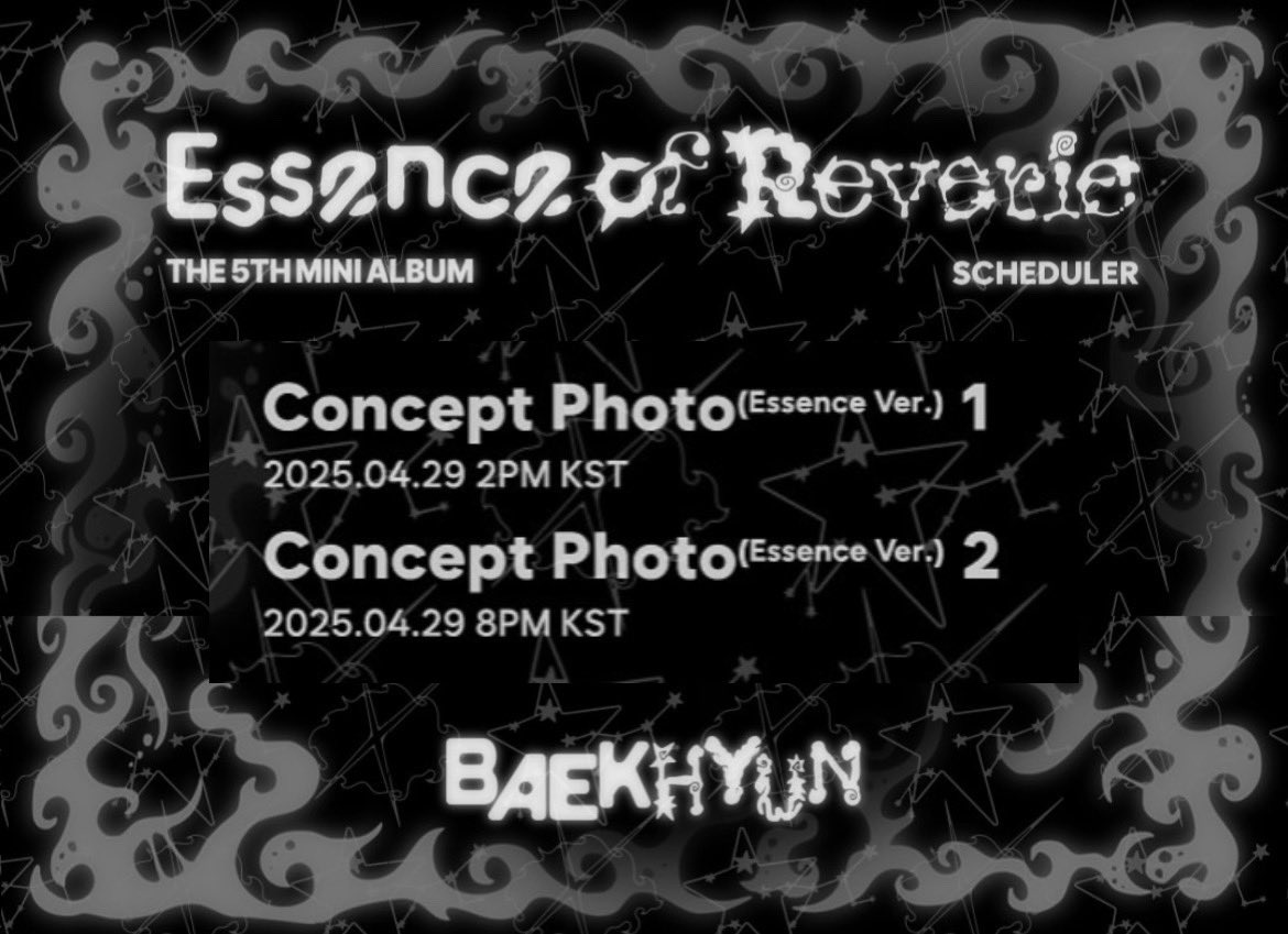 baekhyuntown's tweet image. Essence of Reverie | 250429 Scheduler

💜 2PM KST
: Concept Photo (Essence Ver.) 1

💜 8PM KST
: Concept Photo (Essence Ver.) 2

#백현 #BAEKHYUN #EssenceofReverie