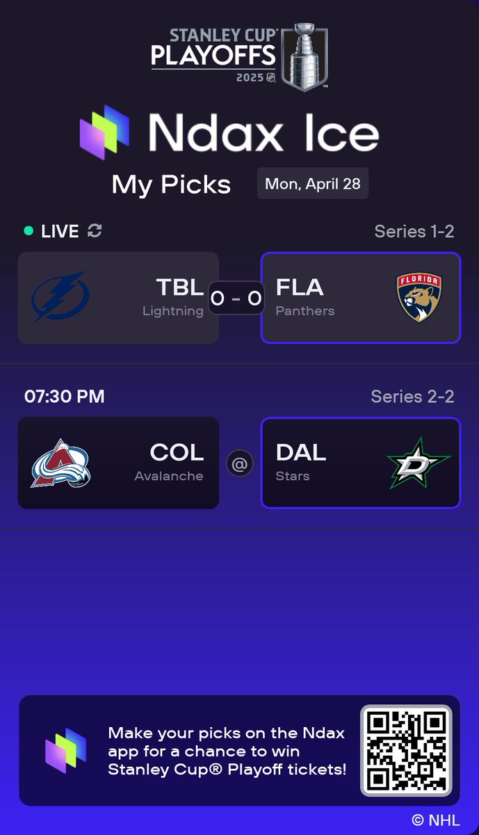 AlfredOffei's tweet photo. #NdaxIce Over $65K in crypto + Stanley Cup tickets up for grabs! I’ve made my picks — now it’s your turn. Get on the #NdaxIce with me by downloading the Ndax app: https://t.co/pWGGKlMcs0 https://t.co/dUJ7KCIAOX