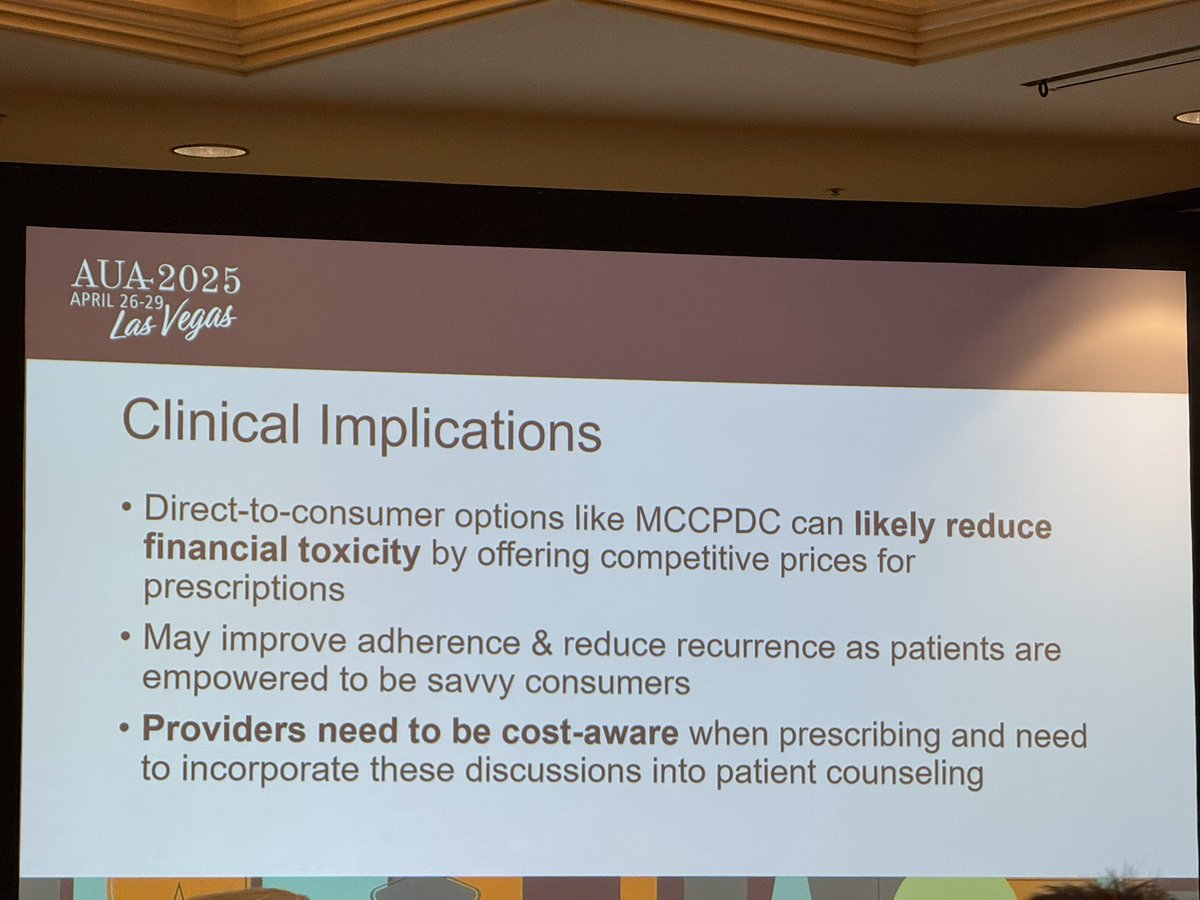 Deepak Agarwal (@drdagarwal) on Twitter photo <a href="/BrianCortese_/">Brian Cortese</a> shows interesting data showing large potential cost savings in Medicare population using DTC options like <a href="/costplusdrugs/">Mark Cuban Cost Plus Drug Company</a> for stone prevention Rx than conventional options
<a href="/RuchikaTalwarMD/">Ruchika Talwar</a> <a href="/StoneCrushed/">Ryan Hsi</a> <a href="/VUMCurology/">Vanderbilt Urology</a> <a href="/mcuban/">Mark Cuban</a>
#AUA25 <a href="/BrianCortese_/">Brian Cortese</a> shows interesting data showing large potential cost savings in Medicare population using DTC options like <a href="/costplusdrugs/">Mark Cuban Cost Plus Drug Company</a> for stone prevention Rx than conventional options
<a href="/RuchikaTalwarMD/">Ruchika Talwar</a> <a href="/StoneCrushed/">Ryan Hsi</a> <a href="/VUMCurology/">Vanderbilt Urology</a> <a href="/mcuban/">Mark Cuban</a>
#AUA25