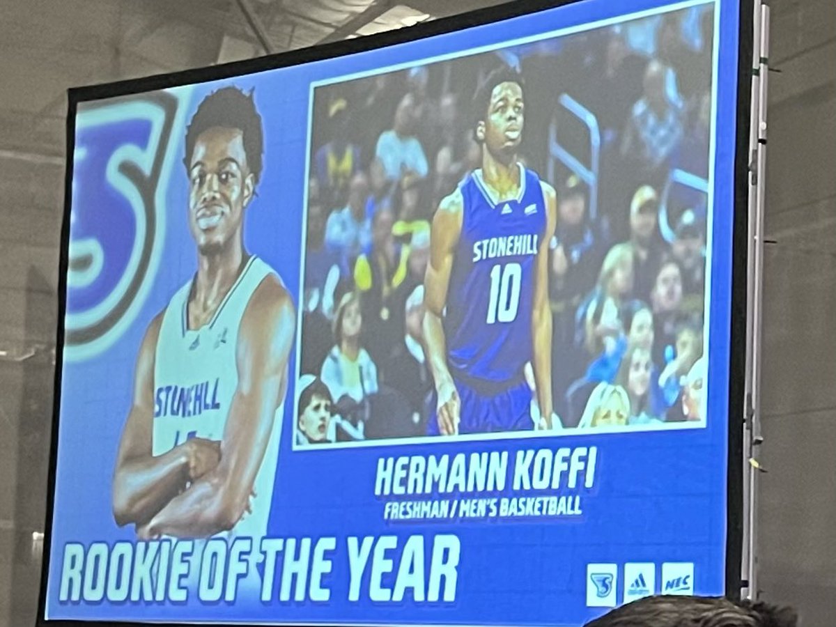 StonehillMBB's tweet image. 🏆@hermannkoffi10 Stonehill Athletics Rookie of the Year✅
🏆 @mcgill_nate The Edward E. Martin Outstanding Scholar Athlete Award!✅