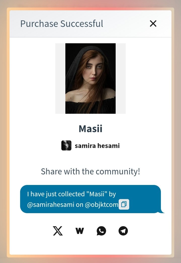 albanaeiclub's tweet photo. GM,😎
I have just collected "Masii" by @samirahesami on @objktcom
#ALBANAEI
#ALBANAEICLUB https://t.co/ZfnEEA6atE