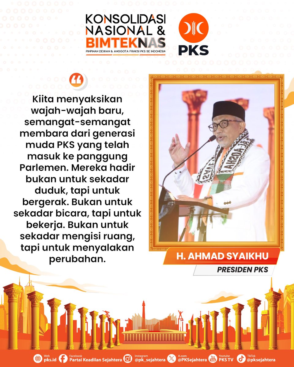 Dalam kesempatan pembukaan Konsolidasi Nasional dan Bimteknas yang menghadirkan seluruh pimpinan dewan serta anggota fraksi PKS se-Indonesia kemarin, cukup banyak wajah-wajah muda dan baru yang menghiasi. Tentu saja kami yakin mereka duduk di kursi legislatif pada berbagai