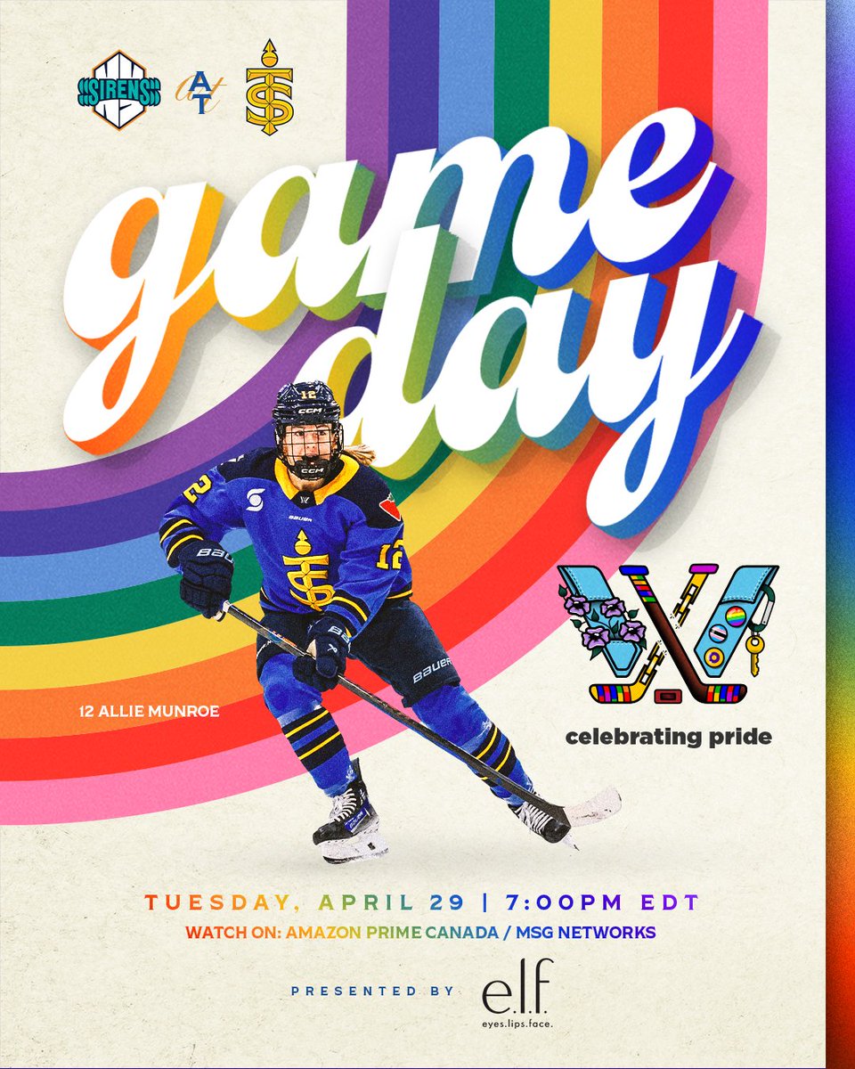 Toronto Sceptres (@pwhl_toronto) on Twitter photo HAPPY PRIDE!! ๐ณ๏ธโ๐๐ณ๏ธโโง๏ธ
๐ <a href="/PWHL_NewYork/">New York Sirens</a>
๐ 7:00pm ET
๐ <a href="/CocaColaClsm/">Coca-Cola Coliseum</a>
๐บ <a href="/SportsOnPrimeCA/">Sports on Prime Canada</a>
Toronto Sceptres x <a href="/elfcosmetics/">e.l.f. Cosmetics</a> HAPPY PRIDE!! ๐ณ๏ธโ๐๐ณ๏ธโโง๏ธ
๐ <a href="/PWHL_NewYork/">New York Sirens</a>
๐ 7:00pm ET
๐ <a href="/CocaColaClsm/">Coca-Cola Coliseum</a>
๐บ <a href="/SportsOnPrimeCA/">Sports on Prime Canada</a>
Toronto Sceptres x <a href="/elfcosmetics/">e.l.f. Cosmetics</a>