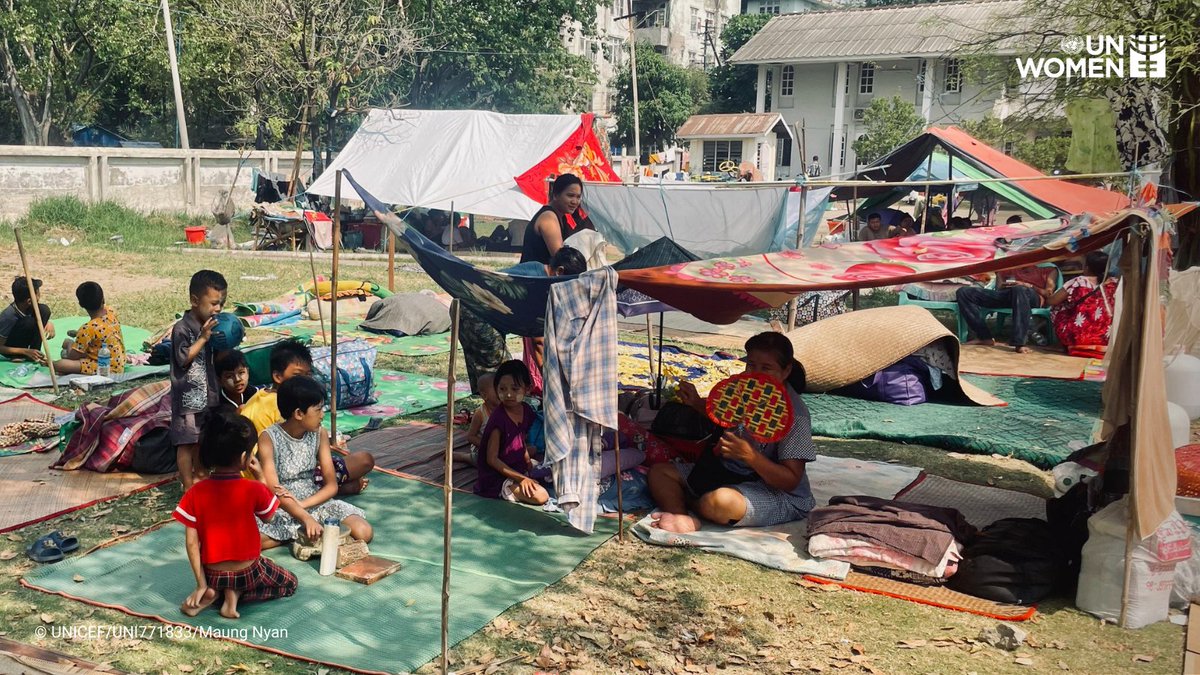 Sima Bahous (@unwomenchief) on Twitter photo 4.8 million women and girls were living in the hardest-hit areas of the #MyanmarEarthquake.
Now, many are sleeping in makeshift, insecure shelters—with no privacy and dire conditions.
Find out more: unwo.men/uxoj50VHS5b
<a href="/unwomenmyanmar/">UN Women Myanmar</a> 4.8 million women and girls were living in the hardest-hit areas of the #MyanmarEarthquake.
Now, many are sleeping in makeshift, insecure shelters—with no privacy and dire conditions.
Find out more: unwo.men/uxoj50VHS5b
<a href="/unwomenmyanmar/">UN Women Myanmar</a>