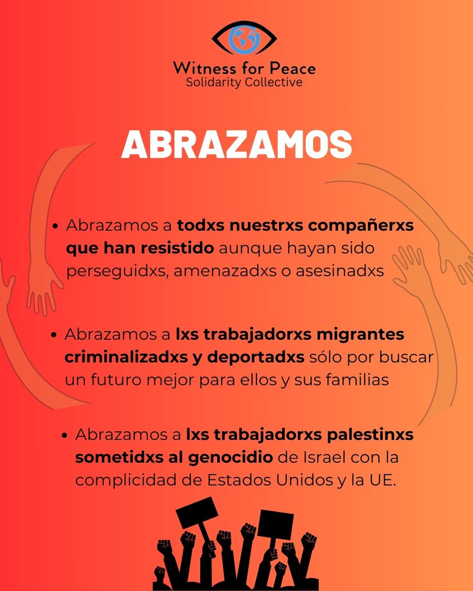 📢✊🏾Día Internacional de lxs Trabajadorxs
Recordamos a todxs lxs trabajadorxs asesinadxs por defender sus derechos en todo el mundo, especialmente en AL y el Caribe.
Abrazamos a todxs nuestrxs compañerxs que han resistido aunque hayan sido perseguidxs, amenazadxs o asesinadxs.