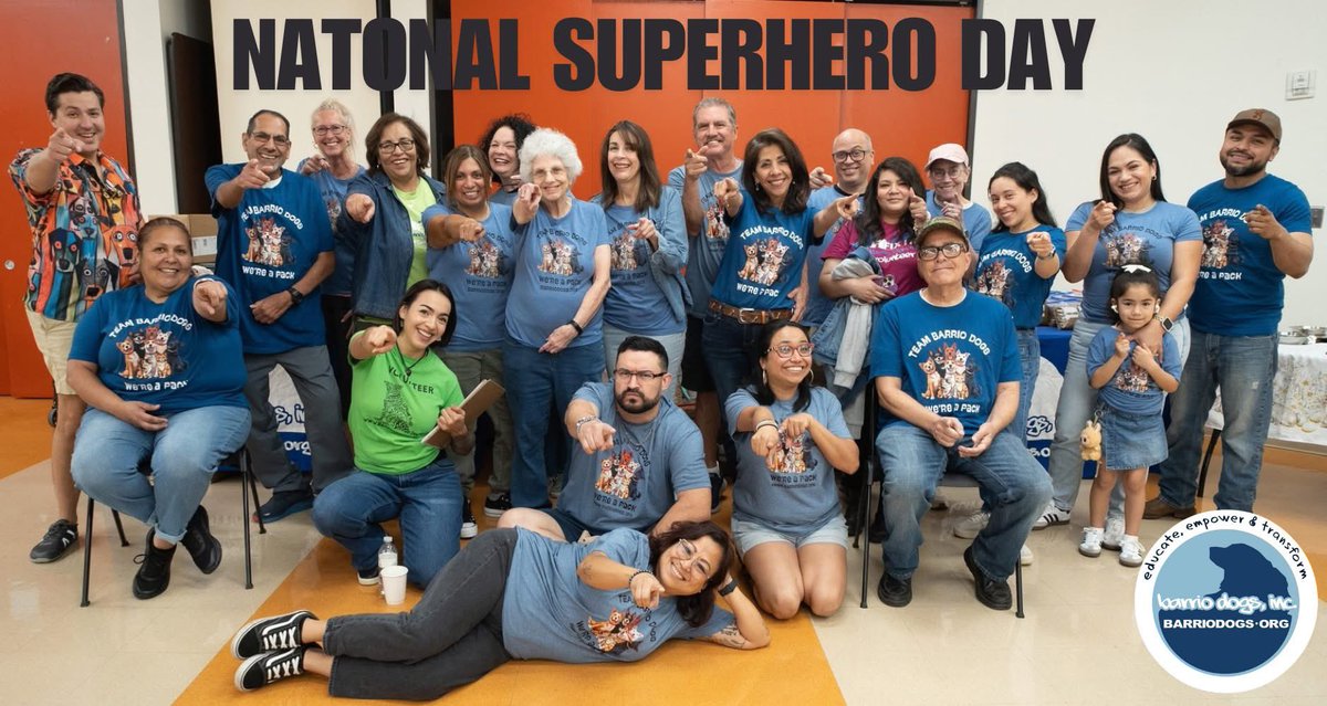barriodogs's tweet image. It's National Superhero Day, &amp;amp; our volunteers wear their capes with pride! Thank you for your dedication, hard work &amp;amp; the awesome camaraderie you bring. Ready to be a hero with us? Email volunteers@barriodogs.org!

#NationalSuperheroDay #VolunteerPower #BeYourOwnHero #BarrioDogs
