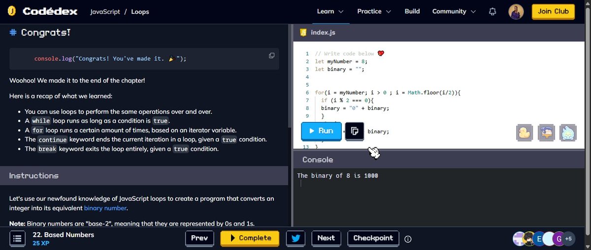 RoseMarvelous4's tweet image. I just completed my javascript test on based Numbers 🔢 #CodedexBasedNumbers @codedex_io