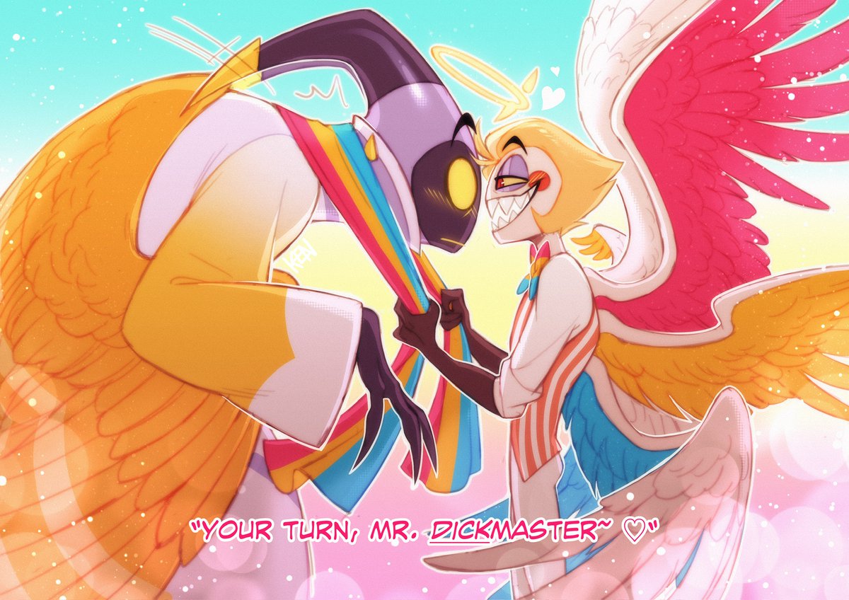 Sooo with Lucifer confirmed pan... 

Adam pride merch when? 😌

It's time the first man shows his true colors as well 🌈

#HazbinHotelAdam #HazbinHotelLucifer #adamsapple