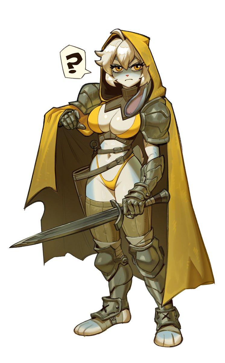Já que me foi concedido o direito de postar um desenho mais safado🙏, aqui está a Koh com uma armadura de Biquíni! Claramente a defesa mais completa e funcional da ficção medieval kkkkkk