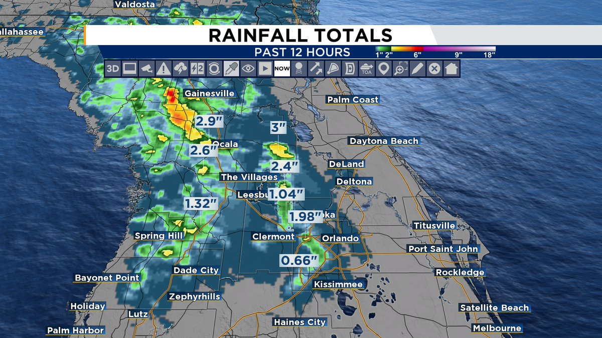 Much-needed rain fell across the western-half of Central Florida. Will need many more days of this to start chipping away at the drought.