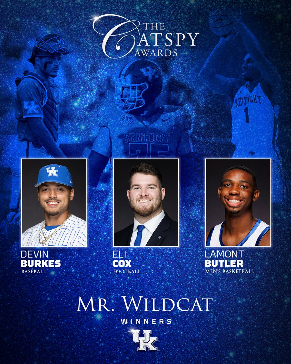 Winners of the Mr. Wildcat Award are Devin Burkes, Eli Cox, and Lamont Butler #CATSPYs