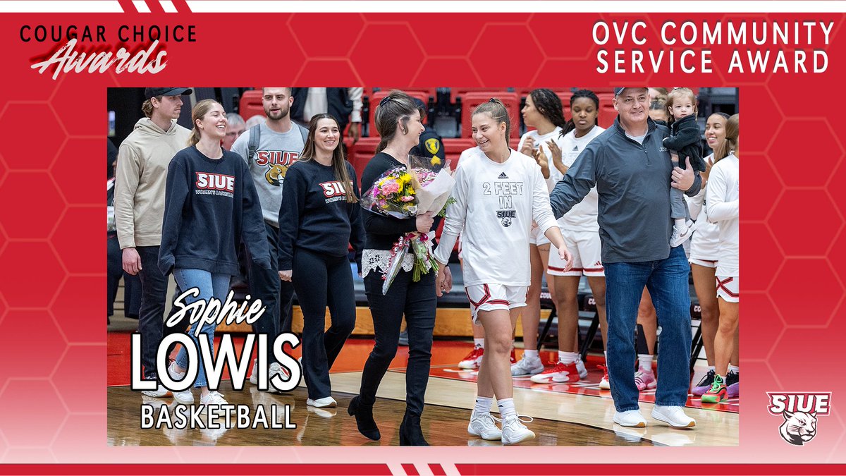 SIUE Cougars (@siuecougars) on Twitter photo <a href="/SIUESB/">SIUE Softball</a> <a href="/SIUEMensSoccer/">SIUE Men's Soccer</a> <a href="/siuewtennis/">SIUE TENNIS</a> <a href="/SIUEWBB/">SIUE Women’s Basketball</a> <a href="/SIUEWSoccer/">SIUE Women's Soccer</a> <a href="/SIUEmgolf/">SIUE Golf</a> <a href="/SIUEMBB/">SIUE Hoops</a> 𝔸𝕟𝕕 𝕥𝕙𝕖 𝕨𝕚𝕟𝕟𝕖𝕣 𝕚𝕤...
OHIO VALLEY CONFERENCE COMMUNITY SERVICE AWARD
Sophie Lowis of <a href="/SIUEWBB/">SIUE Women’s Basketball</a>
#RollCougs | #CougarChoice <a href="/SIUESB/">SIUE Softball</a> <a href="/SIUEMensSoccer/">SIUE Men's Soccer</a> <a href="/siuewtennis/">SIUE TENNIS</a> <a href="/SIUEWBB/">SIUE Women’s Basketball</a> <a href="/SIUEWSoccer/">SIUE Women's Soccer</a> <a href="/SIUEmgolf/">SIUE Golf</a> <a href="/SIUEMBB/">SIUE Hoops</a> 𝔸𝕟𝕕 𝕥𝕙𝕖 𝕨𝕚𝕟𝕟𝕖𝕣 𝕚𝕤...
OHIO VALLEY CONFERENCE COMMUNITY SERVICE AWARD
Sophie Lowis of <a href="/SIUEWBB/">SIUE Women’s Basketball</a>
#RollCougs | #CougarChoice