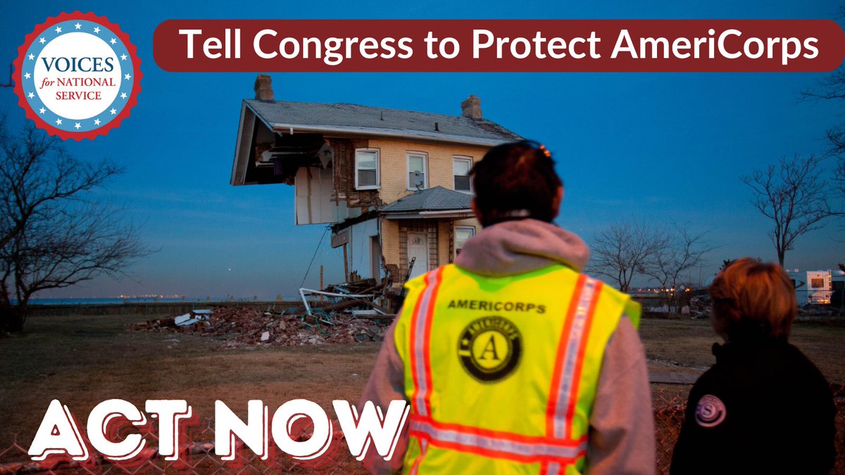 Voices for National Service (@voices4service) on Twitter photo π¨ <a href="/AmeriCorps/">AmeriCorps</a> is under attack. $400M in grants terminated. 32,000+ service members displaced. 1,000+ nonprofits impacted.
We must act now.
π£ Tell Congress to protect AmeriCorps: voicesforservice.org/take-action/coβ¦
#SaveAmeriCorps #Stand4Service #NationalService π¨ <a href="/AmeriCorps/">AmeriCorps</a> is under attack. $400M in grants terminated. 32,000+ service members displaced. 1,000+ nonprofits impacted.
We must act now.
π£ Tell Congress to protect AmeriCorps: voicesforservice.org/take-action/coβ¦
#SaveAmeriCorps #Stand4Service #NationalService