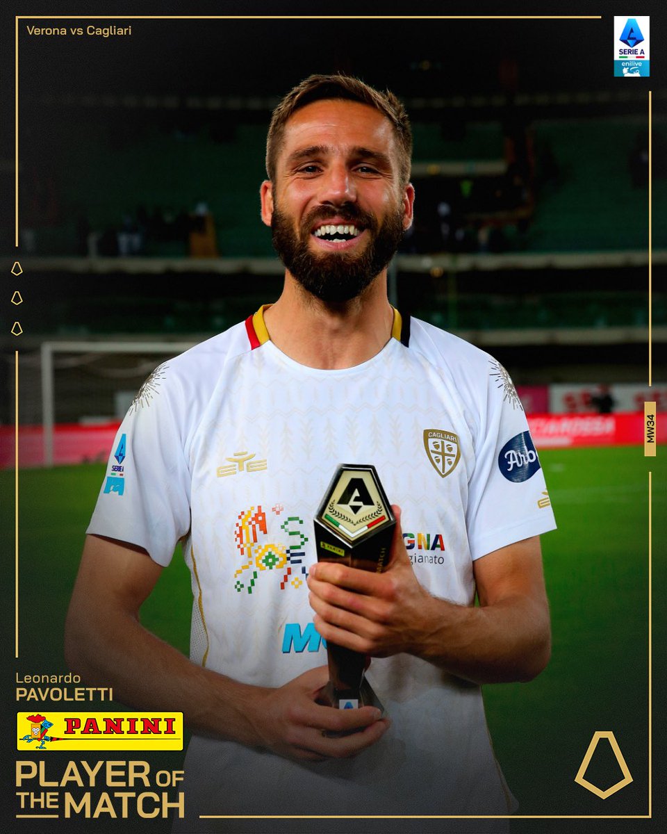 21Calcio21's tweet photo. 𝐋𝐞𝐨𝐧𝐚𝐫𝐝𝐨 𝐏𝐚𝐯𝐨𝐥𝐞𝐭𝐭𝐢 🇮🇹 (Hellas Vérone 0-2 𝐂𝐚𝐠𝐥𝐢𝐚𝐫𝐢)

©️ 𝐿𝑒 𝑟𝑒𝑡𝑜𝑢𝑟 𝑑𝑢 𝑐𝑎𝑝𝑖𝑡𝑎𝑖𝑛𝑒 !

📋 Dans le onze de départ, brassard au bras, pour un match crucial face à un concurrent direct pour le maintien.
📅 Sa dernière titularisation en Serie A remontait à décembre 2023 !

⚽️ Le buteur profite d'une énorme erreur de la défense de Vérone pour ouvrir le score (0-1, 30e).

🛫 Mais au-delà du but, il a dominé dans les airs :
12 duels aériens remportés (record du match).

🔵🔴 Présent à Cagliari depuis 2017, l'Italien de 36 ans est le joueur le plus capé de l'effectif (216 matchs) et incarne l'esprit d'une équipe qui n'abandonne jamais.

📈 Grâce à ce succès, les Sardes (14e) prennent 8 points d'avance sur la zone rouge !

1️⃣🏆 𝐏𝐫𝐞𝐦𝐢𝐞𝐫 𝐭𝐫𝐨𝐩𝐡𝐞́𝐞 𝐝𝐞 #𝐌𝐕𝐏.

#Pavoletti #Cagliari #VeronaCagliari #SerieA