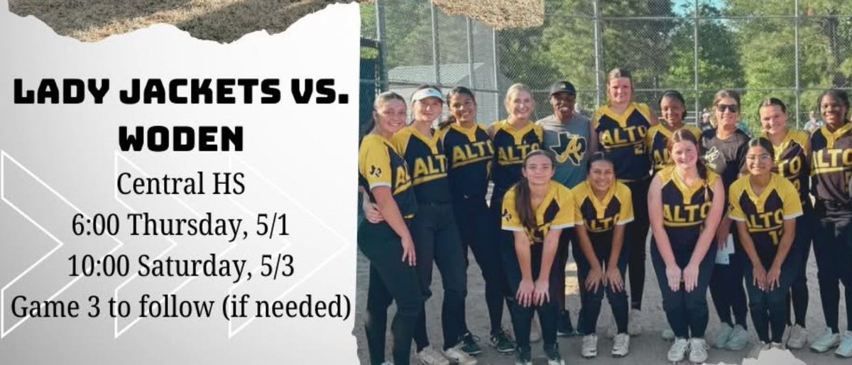 Lacey Stephenson (@lstephenson2008) on Twitter photo ‼️AREA PLAYOFF INFO‼️
📍Central High School
7622 US -69, Pollok, TX 75969
<a href="/BKohring/">brette◡̈</a> <a href="/AxeEmJackson/">Coach Jackson</a> <a href="/NCDAWGSSoftball/">NC Softball</a> <a href="/CoachGJCary/">Gregory Cary</a> <a href="/coachweilmiller/">Brittany Miller</a> <a href="/CoachMariaWinn/">🥎CW🥎</a> <a href="/CoachJaegersSFA/">Melanie Jaegers</a> <a href="/KelseyBernhardt/">Kelsey Bernhardt</a> <a href="/eric_henderson2/">Eric Henderson</a> ‼️AREA PLAYOFF INFO‼️
📍Central High School
7622 US -69, Pollok, TX 75969
<a href="/BKohring/">brette◡̈</a> <a href="/AxeEmJackson/">Coach Jackson</a> <a href="/NCDAWGSSoftball/">NC Softball</a> <a href="/CoachGJCary/">Gregory Cary</a> <a href="/coachweilmiller/">Brittany Miller</a> <a href="/CoachMariaWinn/">🥎CW🥎</a> <a href="/CoachJaegersSFA/">Melanie Jaegers</a> <a href="/KelseyBernhardt/">Kelsey Bernhardt</a> <a href="/eric_henderson2/">Eric Henderson</a>