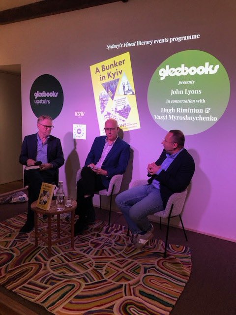 John Lyons (@thelyonsden) on Twitter photo âA Bunker in Kyivâ - thanks âŠ<a href="/Gleebooks/">gleebooks</a>â© âŠ<a href="/hughriminton/">Hugh Riminton</a>â© âŠ<a href="/AmbVasyl/">Vasyl Myroshnychenko</a>â© for being part of launch of my new book. Lots of excellent discussion re Putinâs psychology, Trumpâs real agenda & the extraordinary efforts of ordinary Ukrainians to fight off Putinâs army. âA Bunker in Kyivâ - thanks âŠ<a href="/Gleebooks/">gleebooks</a>â© âŠ<a href="/hughriminton/">Hugh Riminton</a>â© âŠ<a href="/AmbVasyl/">Vasyl Myroshnychenko</a>â© for being part of launch of my new book. Lots of excellent discussion re Putinâs psychology, Trumpâs real agenda & the extraordinary efforts of ordinary Ukrainians to fight off Putinâs army.