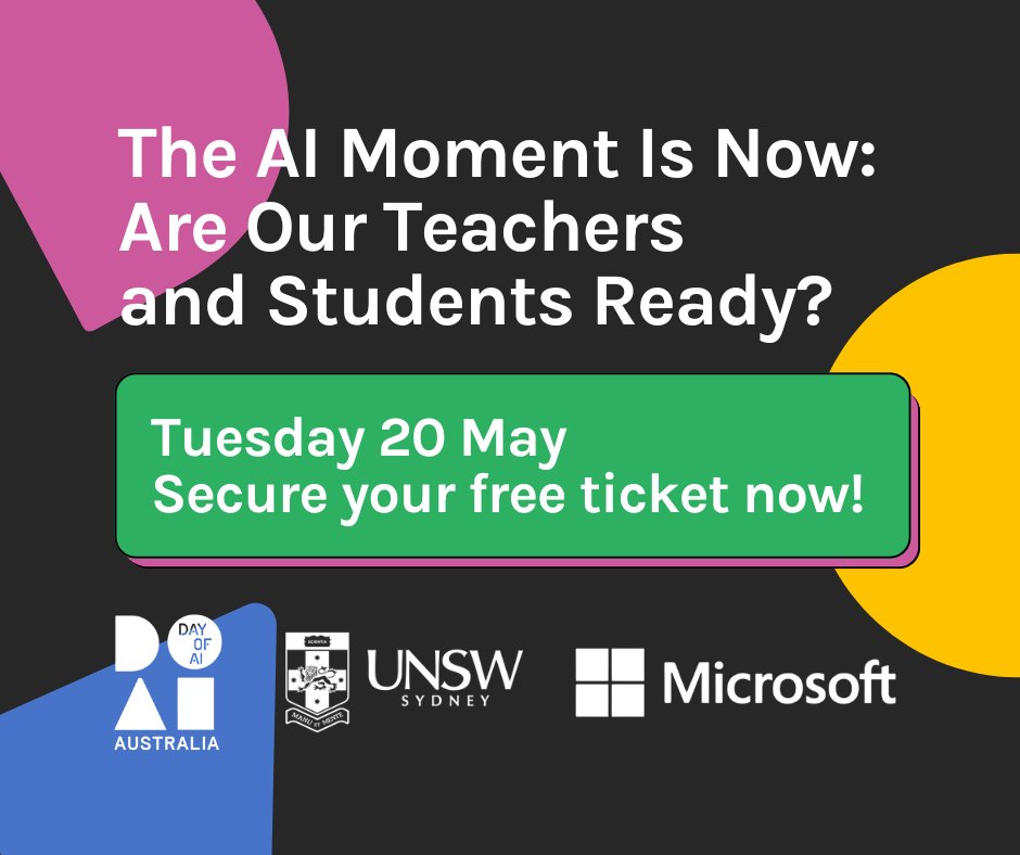 AI is reshaping the world—and teachers are key to helping future leaders thrive in it.

Join us for "The AI Moment is Now" to explore why AI literacy matters for education, careers, and Australia's future.

👉 Save your spot: events.humanitix.com/the-ai-moment-…