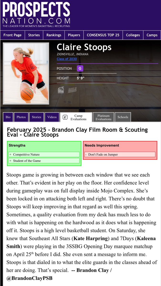 B r a n d o n C l a y (@brandonclaypsb) on Twitter photo Brandon Clay Sunday Small Group Workouts
Powered x @brandonclaypsb
“The Best Evals & Brand Marketing in 🏀.”
🗓️ May 4
📍 Indy
“In 49 other states, it’s just basketball…”
‘30 #BClayMarketing client Claire Stoops (IN) knew Kate Harpring’s game times for <a href="/3SSBGCircuit/">3Stripes Select Basketball Girls Circuit</a> before I Brandon Clay Sunday Small Group Workouts
Powered x @brandonclaypsb
“The Best Evals & Brand Marketing in 🏀.”
🗓️ May 4
📍 Indy
“In 49 other states, it’s just basketball…”
‘30 #BClayMarketing client Claire Stoops (IN) knew Kate Harpring’s game times for <a href="/3SSBGCircuit/">3Stripes Select Basketball Girls Circuit</a> before I