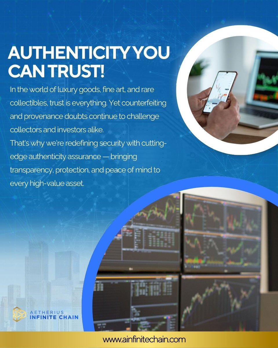 Authenticity You Can Trust! 🔑

In a world where trust is everything, Aetherius Infinite Chain brings transparency, protection, and peace of mind to every high-value asset. Whether you're dealing in luxury goods, fine art, or rare collectibles, we're here to redefine security and