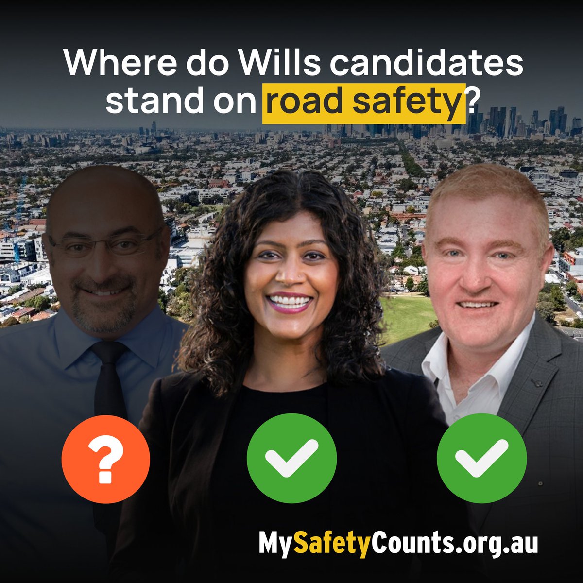 Aus Automobile Assoc (@aaacomms) on Twitter photo In Wills, Victoria, the Greens and Liberal candidates are standing up for road safety and integrity.
The AAA thanks <a href="/SamanthaRatnam/">Samantha Ratnam</a> and Jeff Kidney for backing the My Safety Counts campaign, which calls for the Federal Government to share safety data about roads when making In Wills, Victoria, the Greens and Liberal candidates are standing up for road safety and integrity.
The AAA thanks <a href="/SamanthaRatnam/">Samantha Ratnam</a> and Jeff Kidney for backing the My Safety Counts campaign, which calls for the Federal Government to share safety data about roads when making