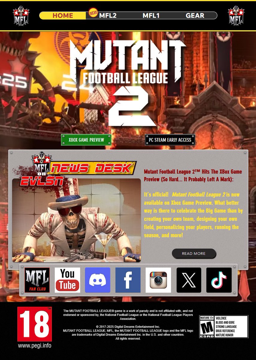 MutantFootballLeague (@mutantfootball) on Twitter photo Our team is still hard at work on the highly anticipated sequel to the grittiest gridiron spiritual successor in gaming!
Get all the meatiest mutant news right here:
mutantfootballleague.com/news-1 Our team is still hard at work on the highly anticipated sequel to the grittiest gridiron spiritual successor in gaming!
Get all the meatiest mutant news right here:
mutantfootballleague.com/news-1