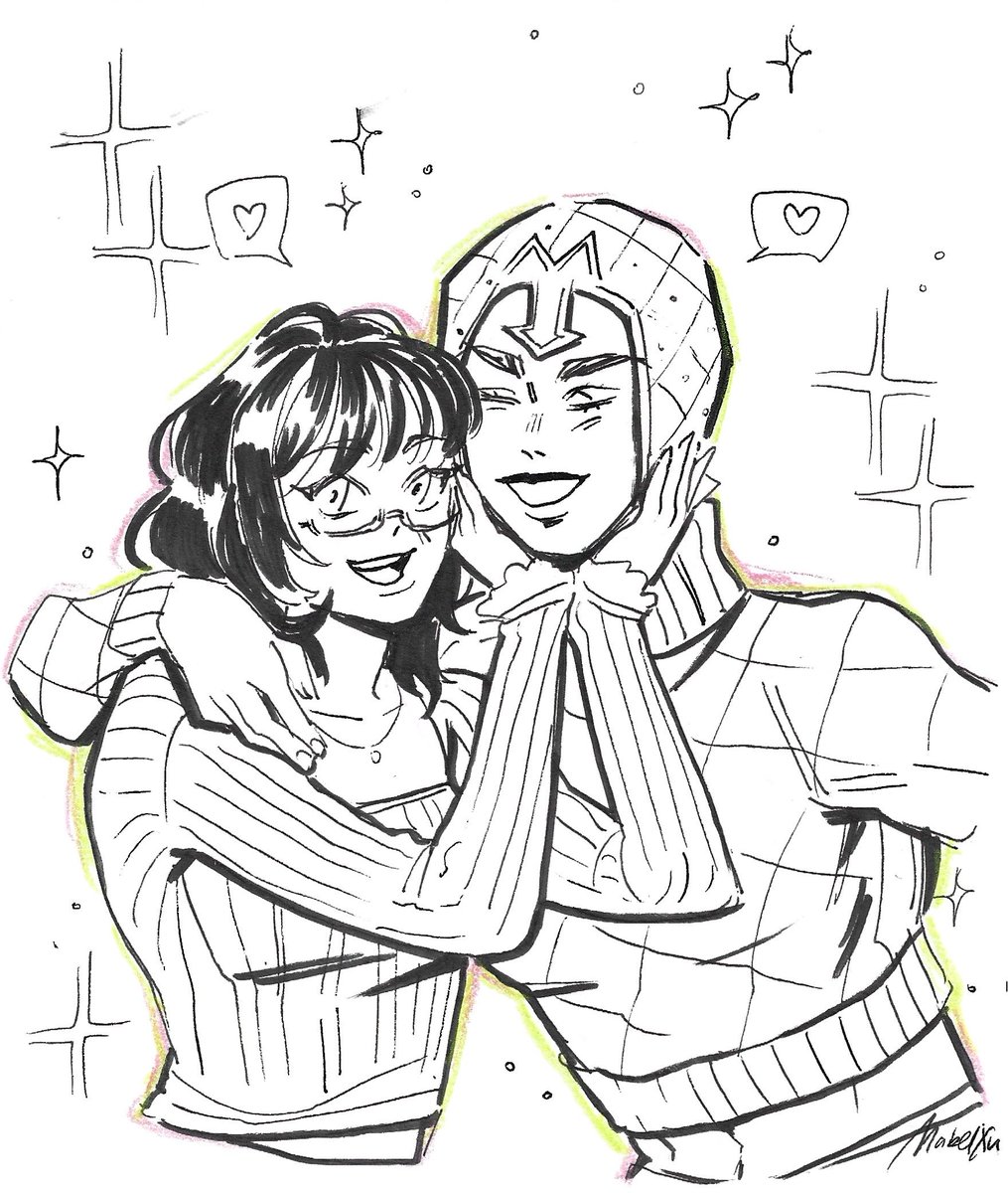 here’s the second commission i got! my scanner didn’t pick it up but there was a little ribbon motif around the edges aww ❤️💙 #yumetwt

🎨 drawnbymabel (ig)