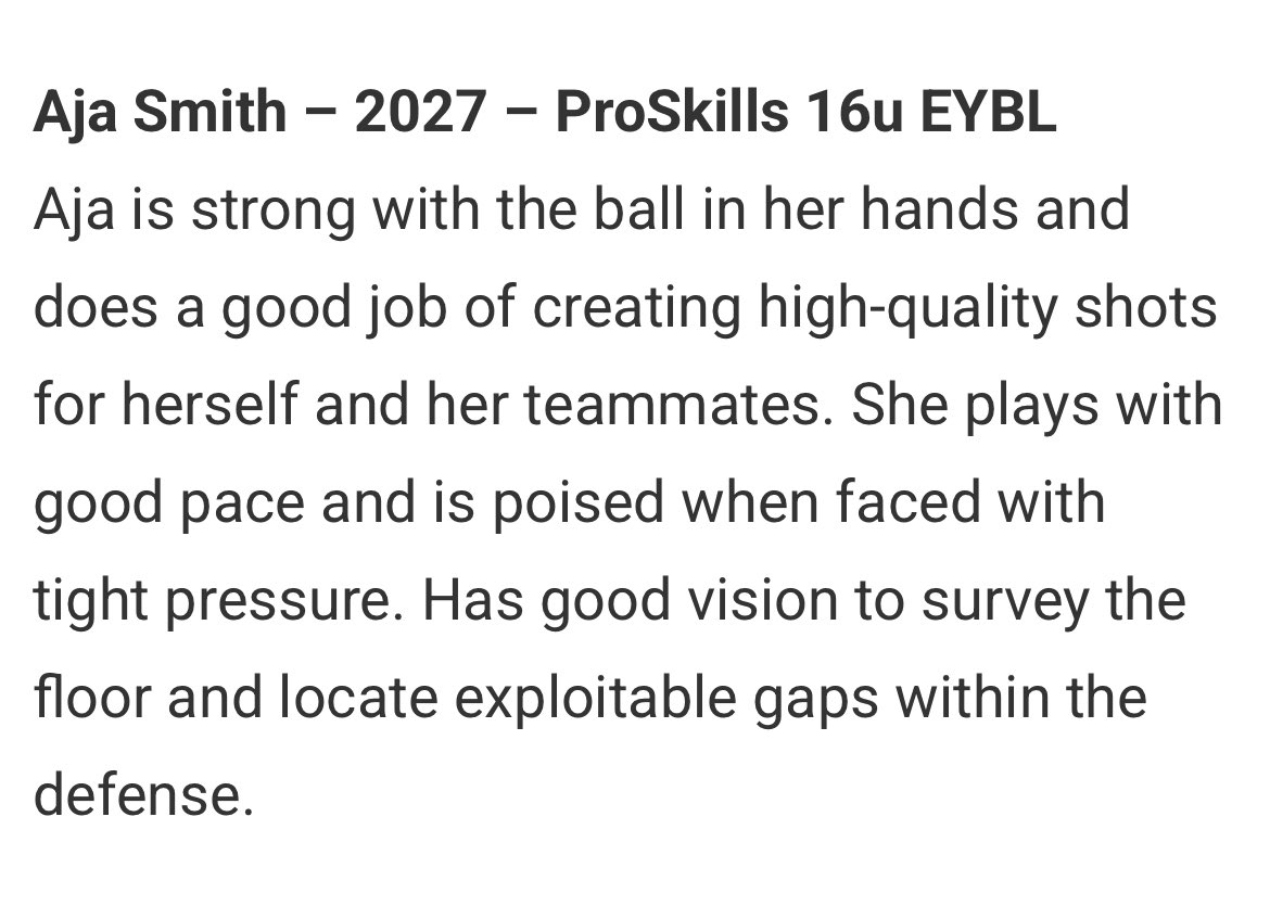 Aja Smith (@aja_hoops) on Twitter photo Thank you for the recognition!! <a href="/JrAllStarBB/">Jr. All-Star Girls Basketball</a> Thank you for the recognition!! <a href="/JrAllStarBB/">Jr. All-Star Girls Basketball</a>