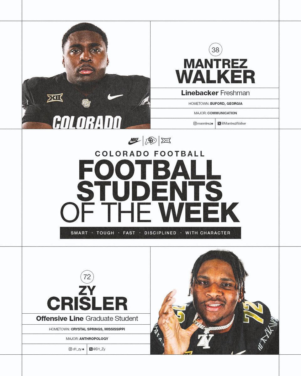 BERNARD WATTS (@bwatts1) on Twitter photo Congratulations Colorado LB Mantrez Walker <a href="/MantrezWalker/">Mantrez Walker</a> getting it done on the field & classroom. A Dawg
#SkoBuffs #MantrezWalker #CoachPrime #CoachHart #DeionSanders #cubuffsfootball #Georgia #Atl #GoBuffs #BuffNation #NFLDraft
#zychrisler #CuBuffs #GaBoy Congratulations Colorado LB Mantrez Walker <a href="/MantrezWalker/">Mantrez Walker</a> getting it done on the field & classroom. A Dawg
#SkoBuffs #MantrezWalker #CoachPrime #CoachHart #DeionSanders #cubuffsfootball #Georgia #Atl #GoBuffs #BuffNation #NFLDraft
#zychrisler #CuBuffs #GaBoy