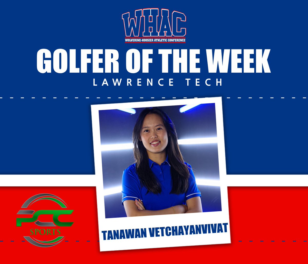 Congratulations to our final Women's Golfer of the Week! Vetchayanvivat won the WHAC championship last week and claimed tournament medalist and WHAC Golfer of the Year honors. She shot 66 in the final round.