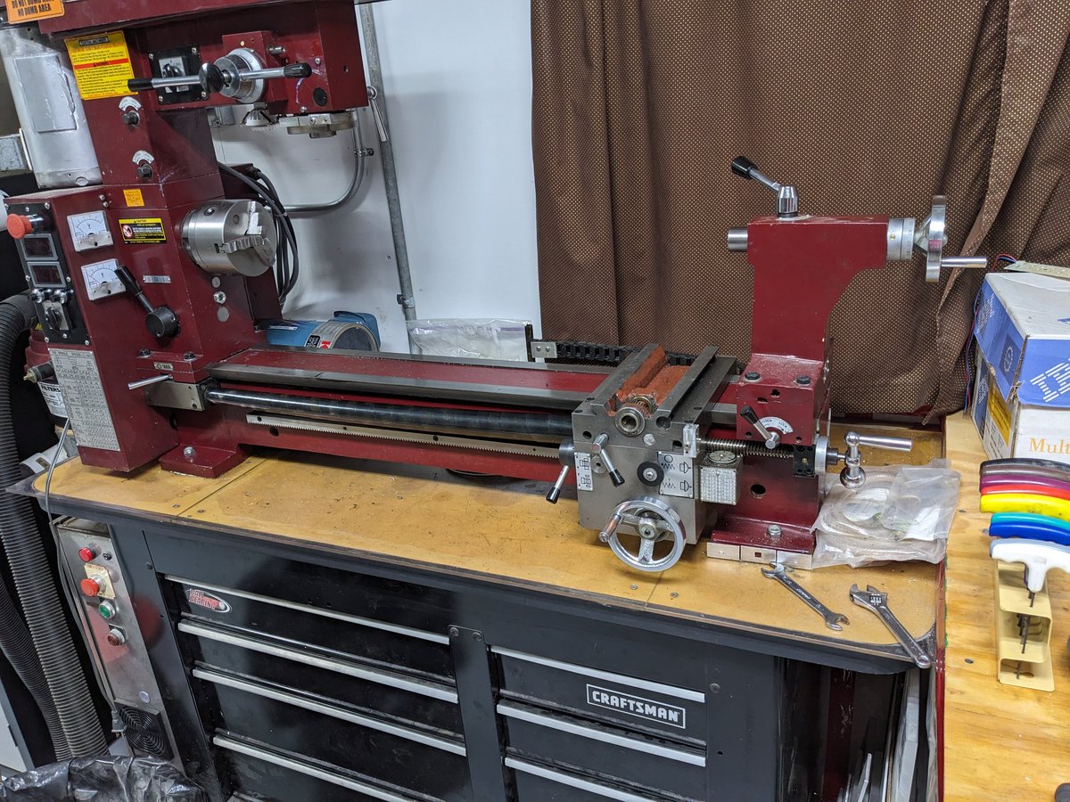 Table back on and y lead screw thrust bearings adjusted. Need to do the gib and rear bearing mount yet