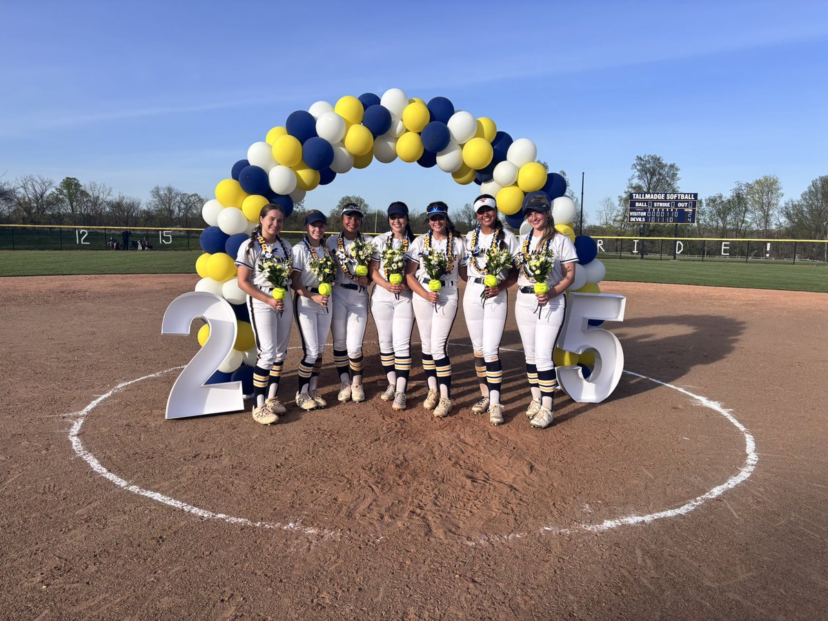 Congratulations to our senior softball players! 

Thank you for your hard work and dedication to the softball program and Tallmadge Athletics! 

We wish you luck in all your future endeavors knowing you will continue to make the Blue Devil community proud!