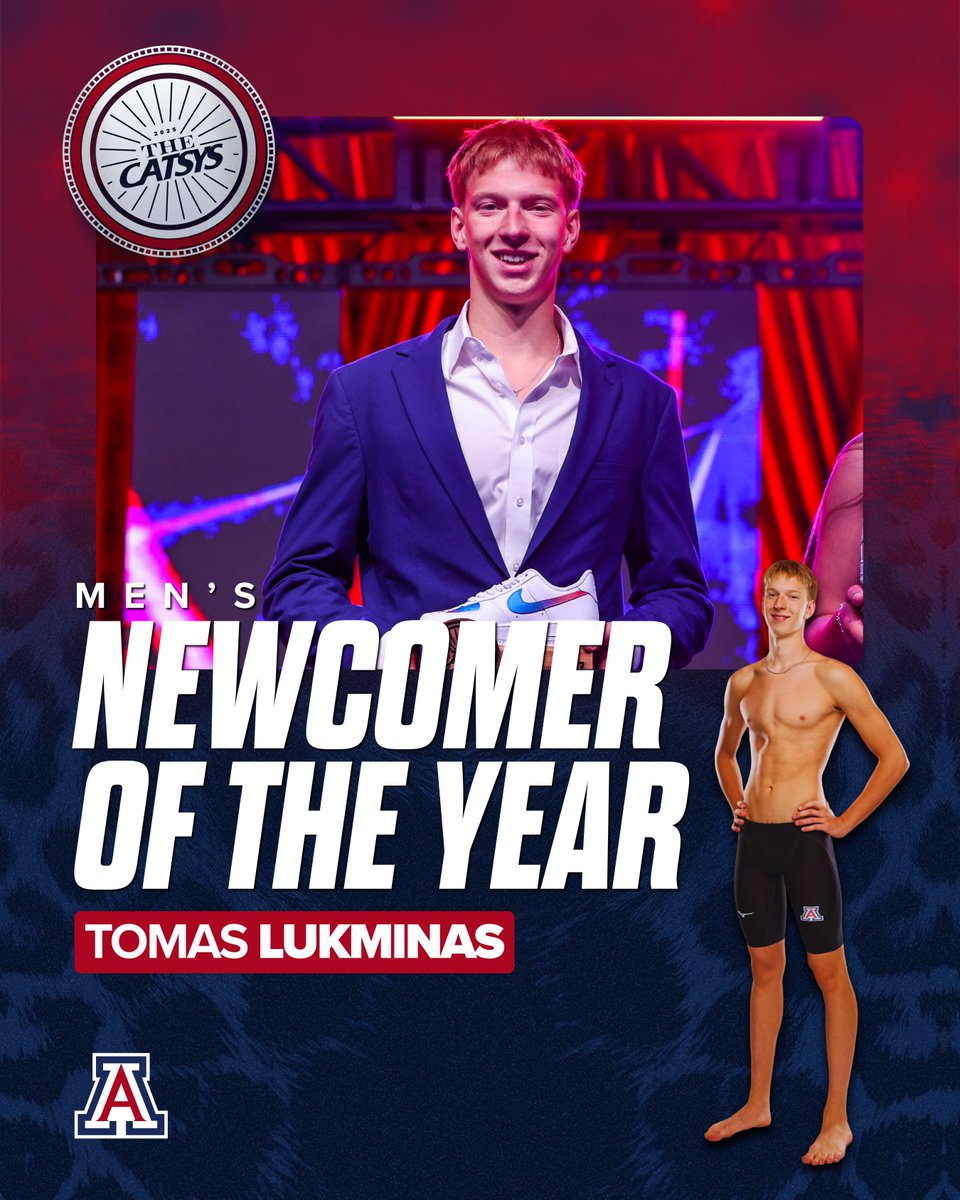 𝐌𝐄𝐍'𝐒 𝐍𝐄𝐖𝐂𝐎𝐌𝐄𝐑 𝐎𝐅 𝐓𝐇𝐄 𝐘𝐄𝐀𝐑

🏆 Tomas Lukminas, <a href="/ArizonaSwimDive/">Arizona Swim & Dive</a>