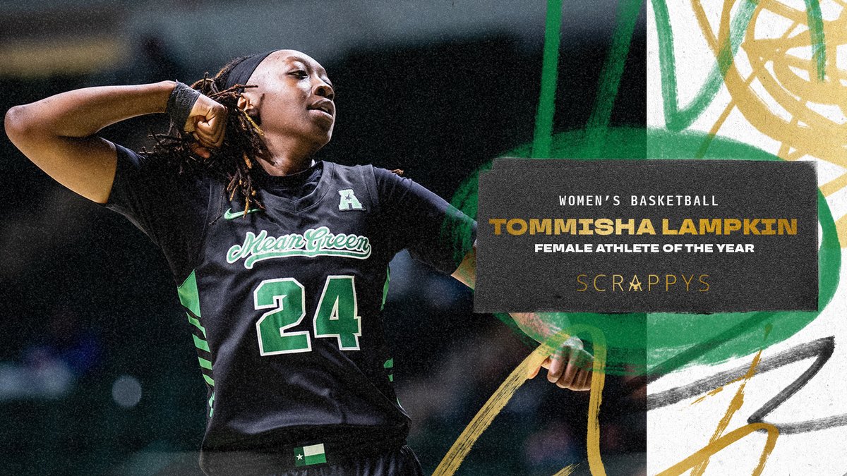 Mean Green Sports (@meangreensports) on Twitter photo The Scrappy for Female Student-Athlete of the Year goes to…    
TOMMISHA. LAMPKIN. 🏆
#GMG x #UNTScrappys The Scrappy for Female Student-Athlete of the Year goes to…    
TOMMISHA. LAMPKIN. 🏆
#GMG x #UNTScrappys