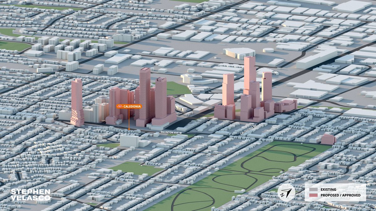Approximately 7,000 residential units are planned surrounding Eglinton Ave W &amp; Caledonia Rd, including towers up to 60 storeys.