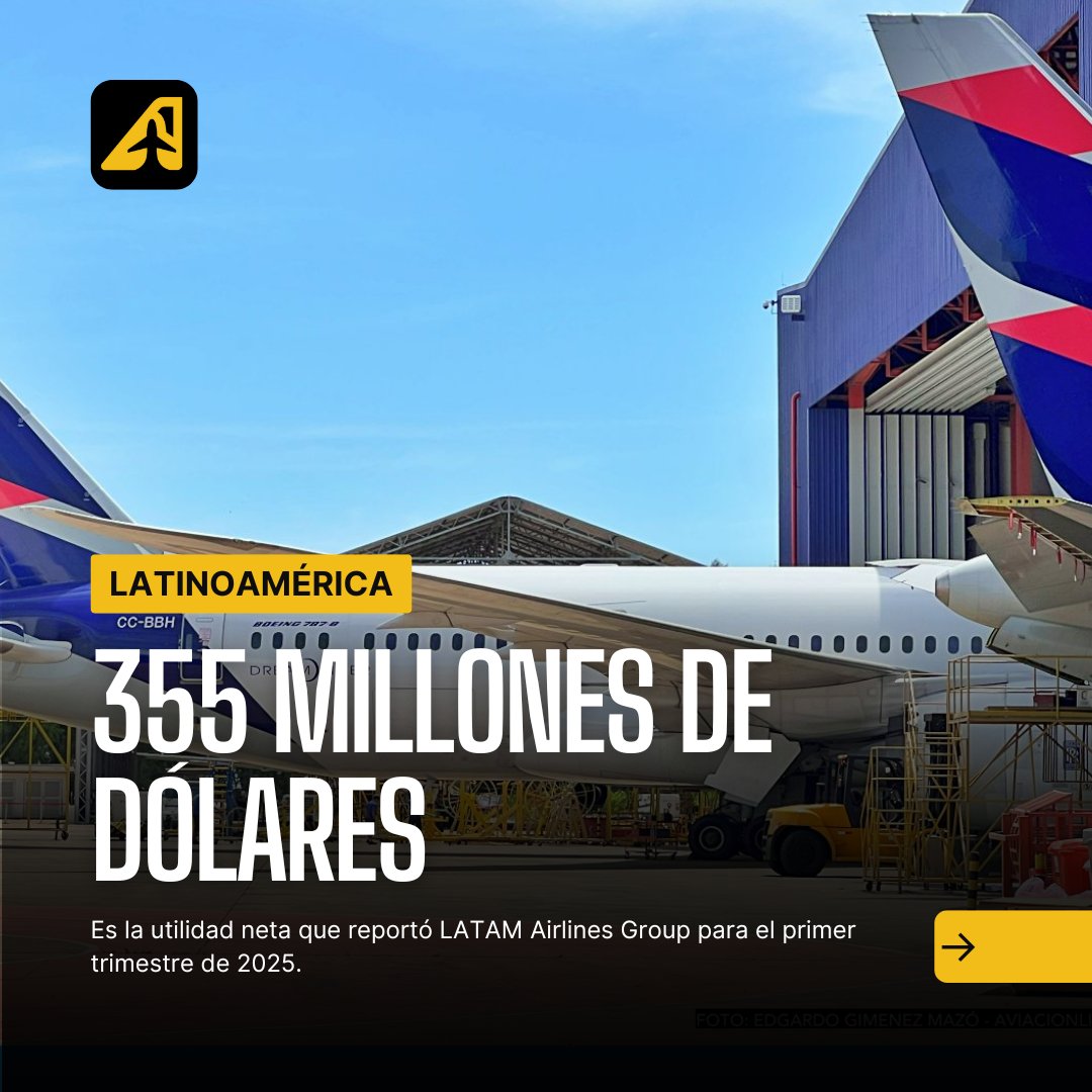 LATAM Airlines Group reporta US$ 355 millones de utilidad neta y mejora las proyecciones para 2025 aviacionline.com/latam-airlines…