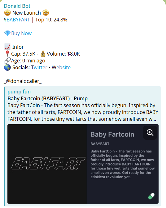 donaldcaller's tweet photo. 🚨 #BABYFART Update - Still Pumping! 🚨
After a strong call on $BABYFART, it's still pushing higher! 📈
🔹 37.5K ➔ 108.3K ➔ 🚀 X2.9
🔹 New ATH: 123.4K$
Momentum remains strong 🌶️
Stay sharp. Bigger pumps could be just around the corner... 🚀

#BABYFart #gnom #neet #Sol #Srrl https://t.co/j0E1ileIYC
