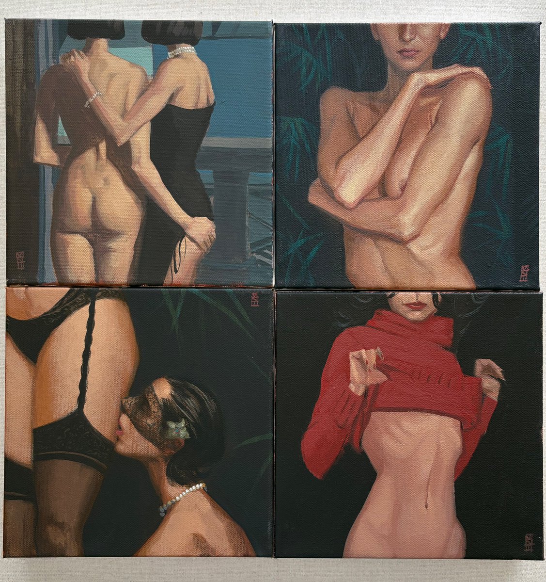 DETAILS - all 8x8, acrylic on canvas