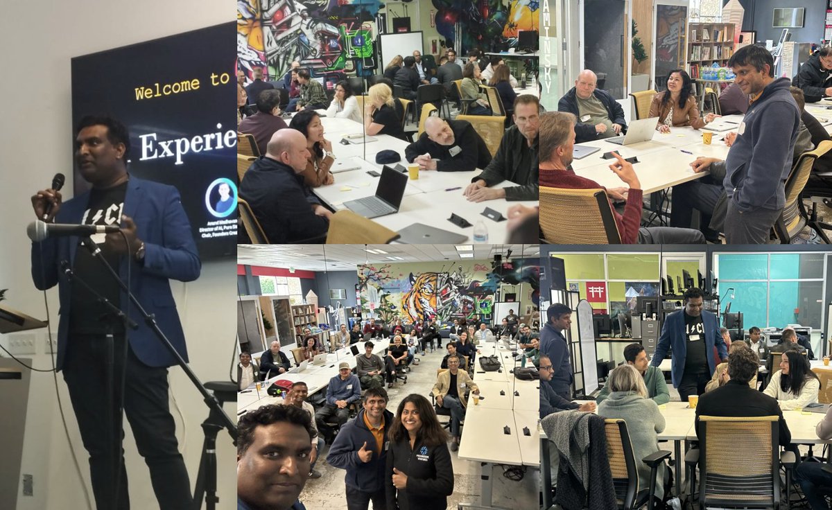 ranzeeth's tweet image. @anandmadhavan  &amp;amp; I, @RanjeetTayi , lit up Silicon Valley with an #AI Experience at #HackerDojo for top AI Execs!  60+ CEOs, CTOs, founders &amp;amp; GTM stars explored AgenticAI. @sunnypatneedi framework &amp;amp; Mala&apos; s startup/VC insights rocked it! Electric vibes, epic turnout! #AgenticAI
