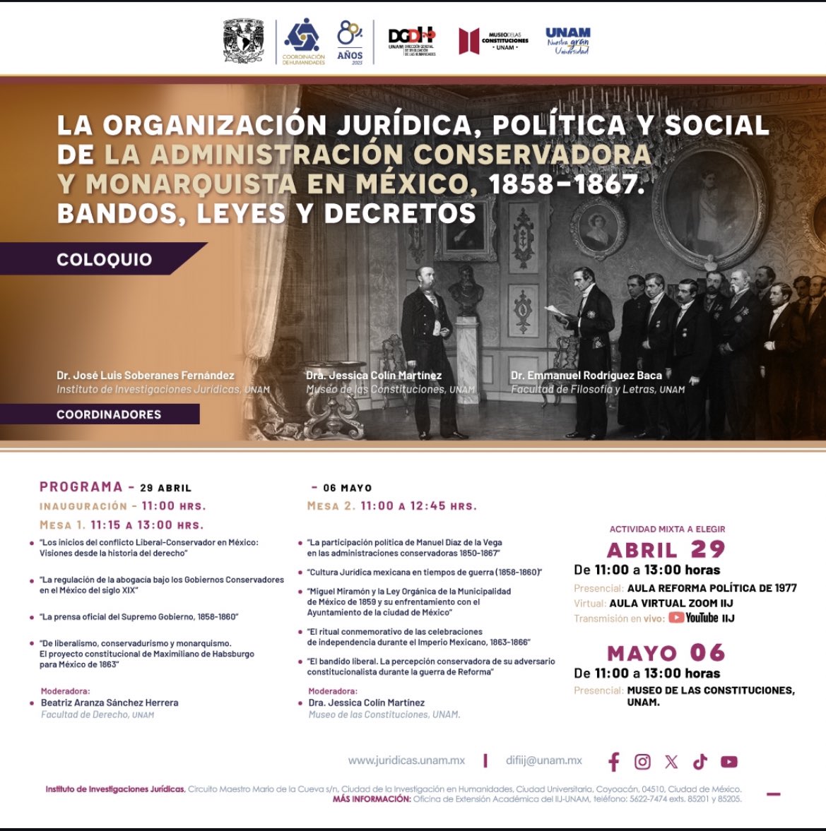 Recuerden que el coloquio inicia mañana.