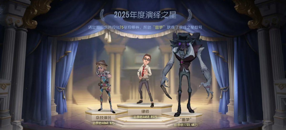 identityV_info's tweet image. 【#演繹の星 2025 結果発表】
◇国際版
夢の魔女、騎士、バーメイド

◇中国版
「悪夢」、弁護士、曲芸師

以上6名のSSR衣装が実装決定🎉🎉
引き続き、最高演繹の投票もお楽しみください。