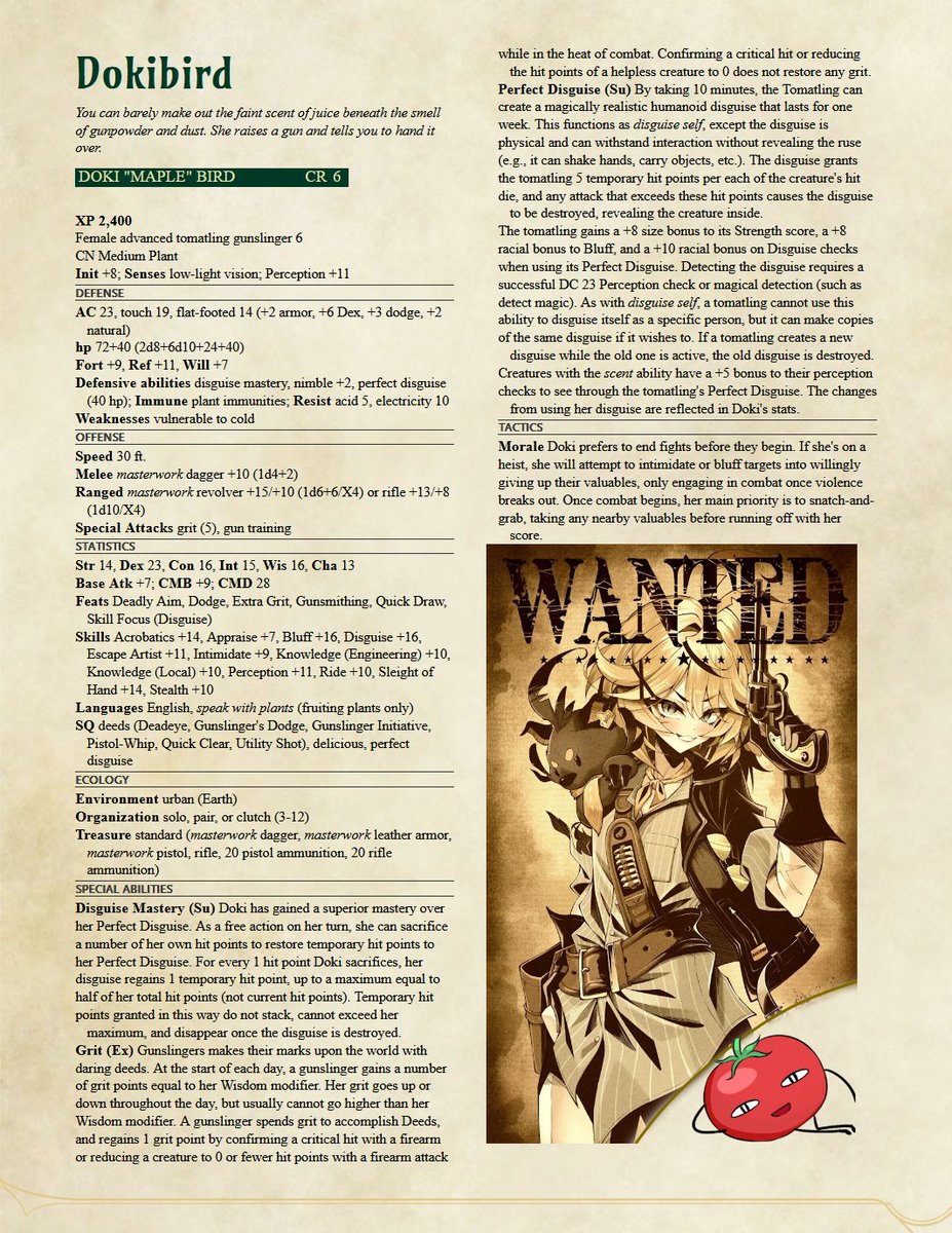 DrumerThead's tweet photo. It's actually quite fascinating, the "humanization" effect that permeates throughout Earth's influence even seems to have affected the plant creatures.
One of them even seems to have made a bit of a name for herself, I found this wanted poster today.
#DokiGallery #vtubefinder https://t.co/dphBrI9CSD