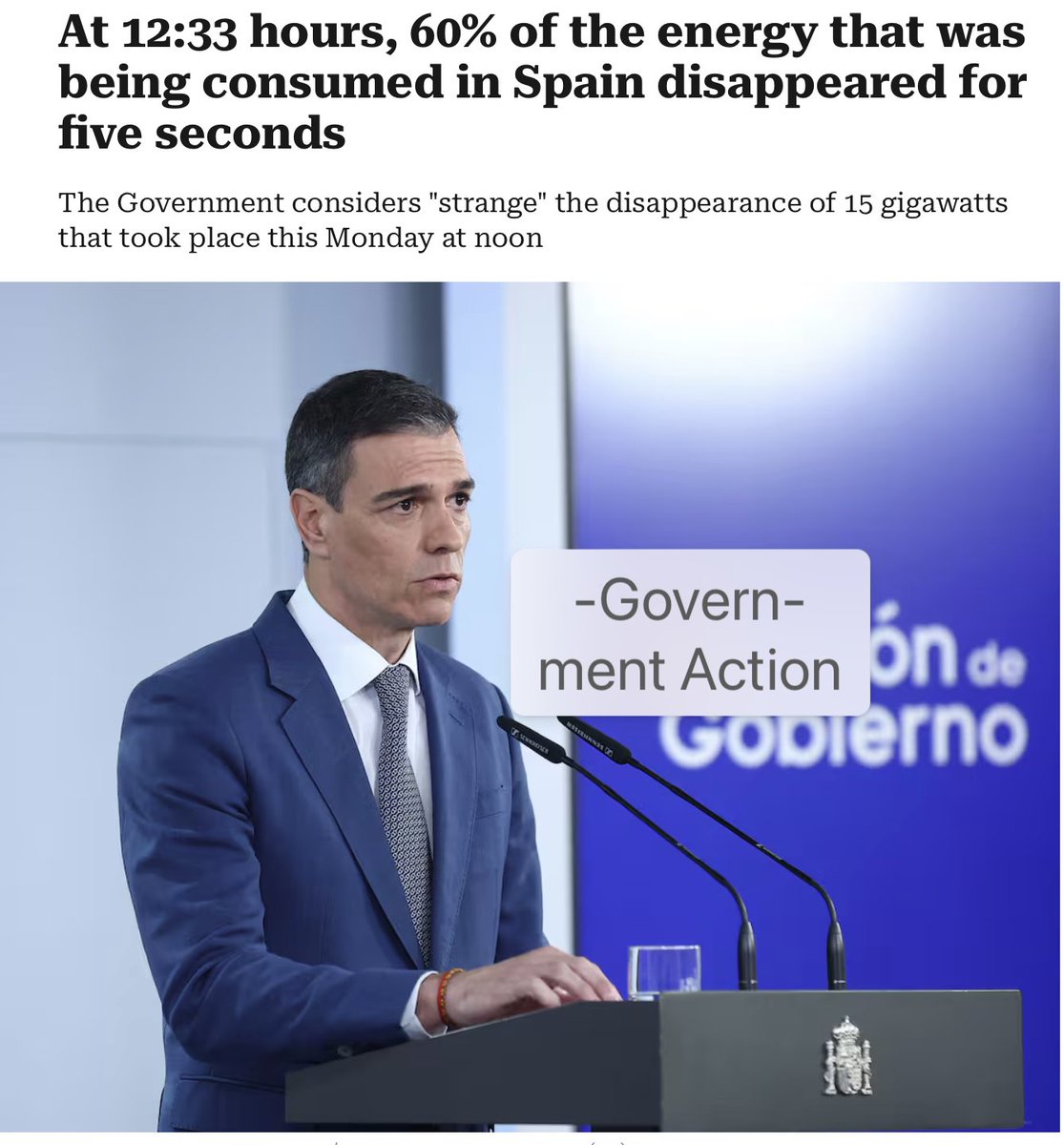 🇪🇸🔌 Spanish #blackout will become a major case study.  15GW of demand "disappeared" over 5 sec. Frequency dropped 0.15hz. 60% of power was #solar. 🇪🇸 has no open freq. markets (yet). 

People will call for "baseload" 🤦‍♂️. I think we'll need much faster grid balancing mkts 🐇