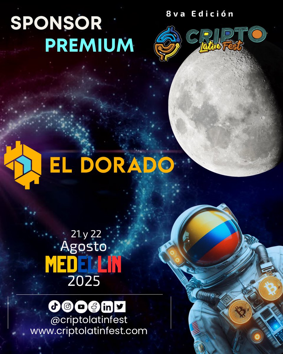 🎉✨ ¡Noticias emocionantes!🚀

Nos enorgullece anunciar que <a href="/eldoradoio/">El Dorado</a> se sube a la nave del Cripto Latin Fest 2025 como Sponsor Premium para su octava edición en Medellín. 🌎✈️

La SuperApp de Stablecoins para Latinoamérica. Compra y vende USDT en Argentina, Bolivia, Brasil,