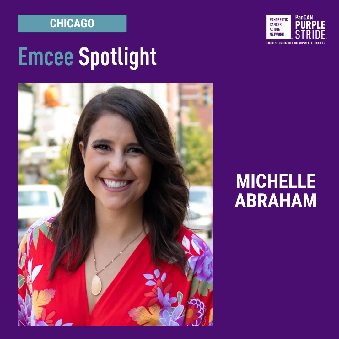 We also need to give major #props and #thanks to our PanCAN #PurpleStride #Chicago emcee, Midday Michelle, a.k.a. Michelle Abraham for being our amazing emcee on Saturday. Her mom is a survivor and she is a staunch advocate for #pancreaticcancer awareness. Thanks, Michelle! 💜