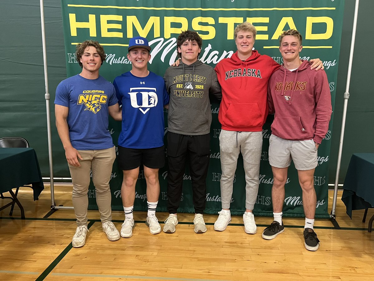 Hempstead Baseball (@gostangs) on Twitter photo Congratulations to these 5 Mustangs going on to play at the next level. We are proud of you!
<a href="/TannerBahl/">Tanner Bahl</a> <a href="/JaseCCanfield/">Jase Canfield</a>
<a href="/Xanderwiskus/">Xander Wiskus</a>
<a href="/ReedStrohmeyer/">Reed Strohmeyer</a>
<a href="/KaydenHefel/">Kayden Hefel</a> Congratulations to these 5 Mustangs going on to play at the next level. We are proud of you!
<a href="/TannerBahl/">Tanner Bahl</a> <a href="/JaseCCanfield/">Jase Canfield</a>
<a href="/Xanderwiskus/">Xander Wiskus</a>
<a href="/ReedStrohmeyer/">Reed Strohmeyer</a>
<a href="/KaydenHefel/">Kayden Hefel</a>
