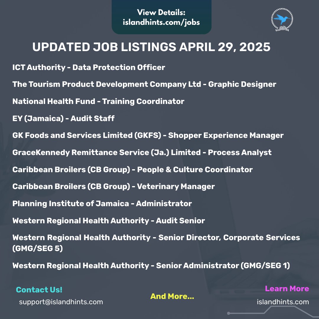 🔗 Apply Now: islandhints.com/jobs

⚠️ Applications cannot be submitted on our website. Follow the job listing for full details.

👥 Tag a job seeker and follow <a href="/islandhints/">Islandhints</a> for daily updates!