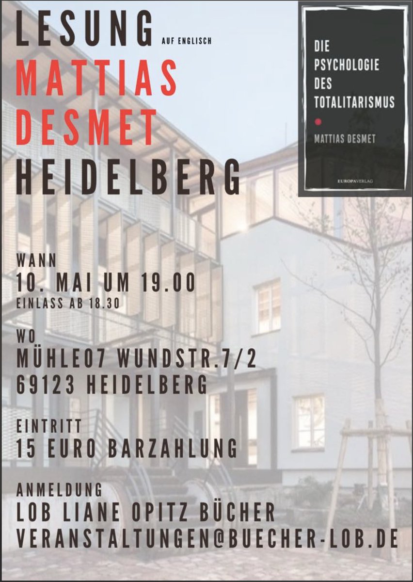 For the German friends and followers: I will give a talk/lecture in Heidelberg next week Saturday! Hope to see you there! Mattias