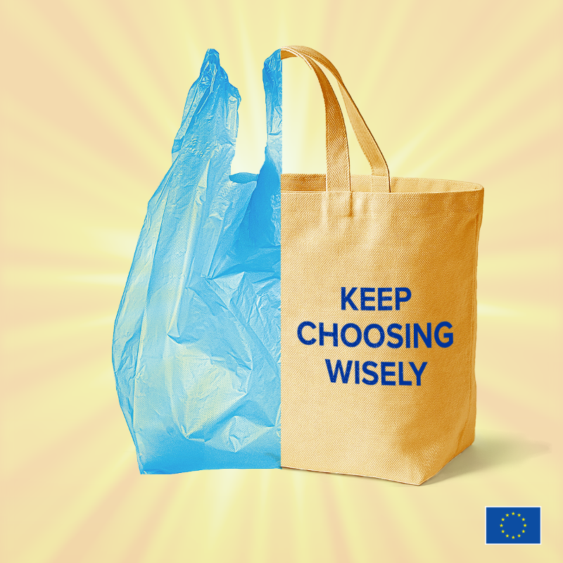 EU_Commission's tweet photo. 10 years of the Plastic Bags Directive.

Taking centuries to degrade, they were among the top litter in the EU, often ingested by animals or breaking into microplastics that end up in our food.

By the end of 2025, our goal is 40 bags per person per year. 
Are you below it?