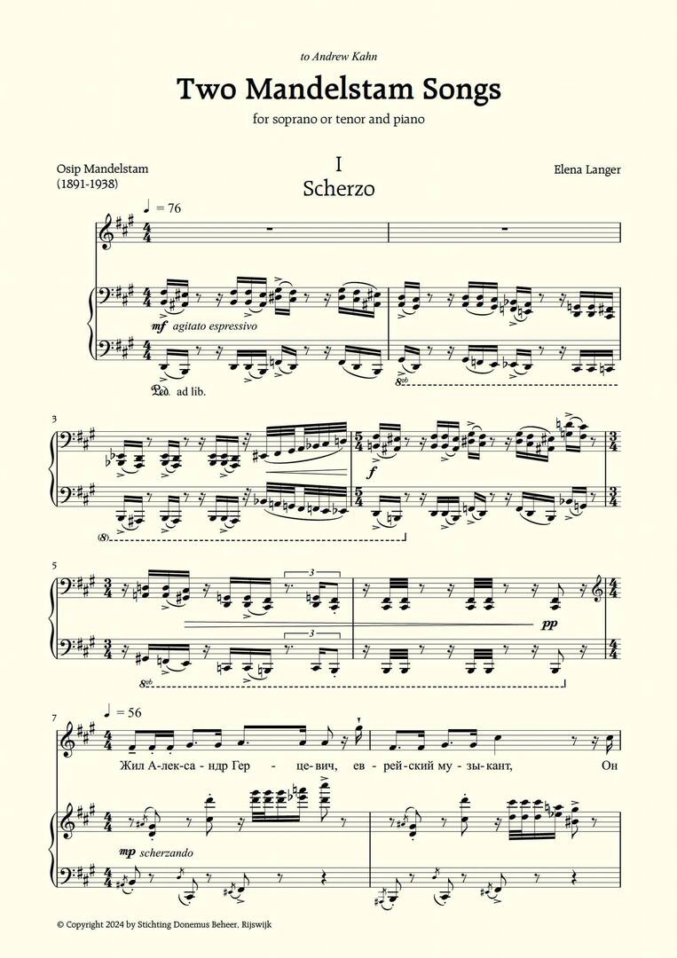 Recently published: Elena Langer, 'Two Mandelstam Songs' for soprano or tenor and piano, commissioned by Professor Nicholas Cronk - 
ift.tt/mbINTdD